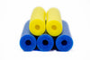 stacked, yellow and blue, colorful, durable