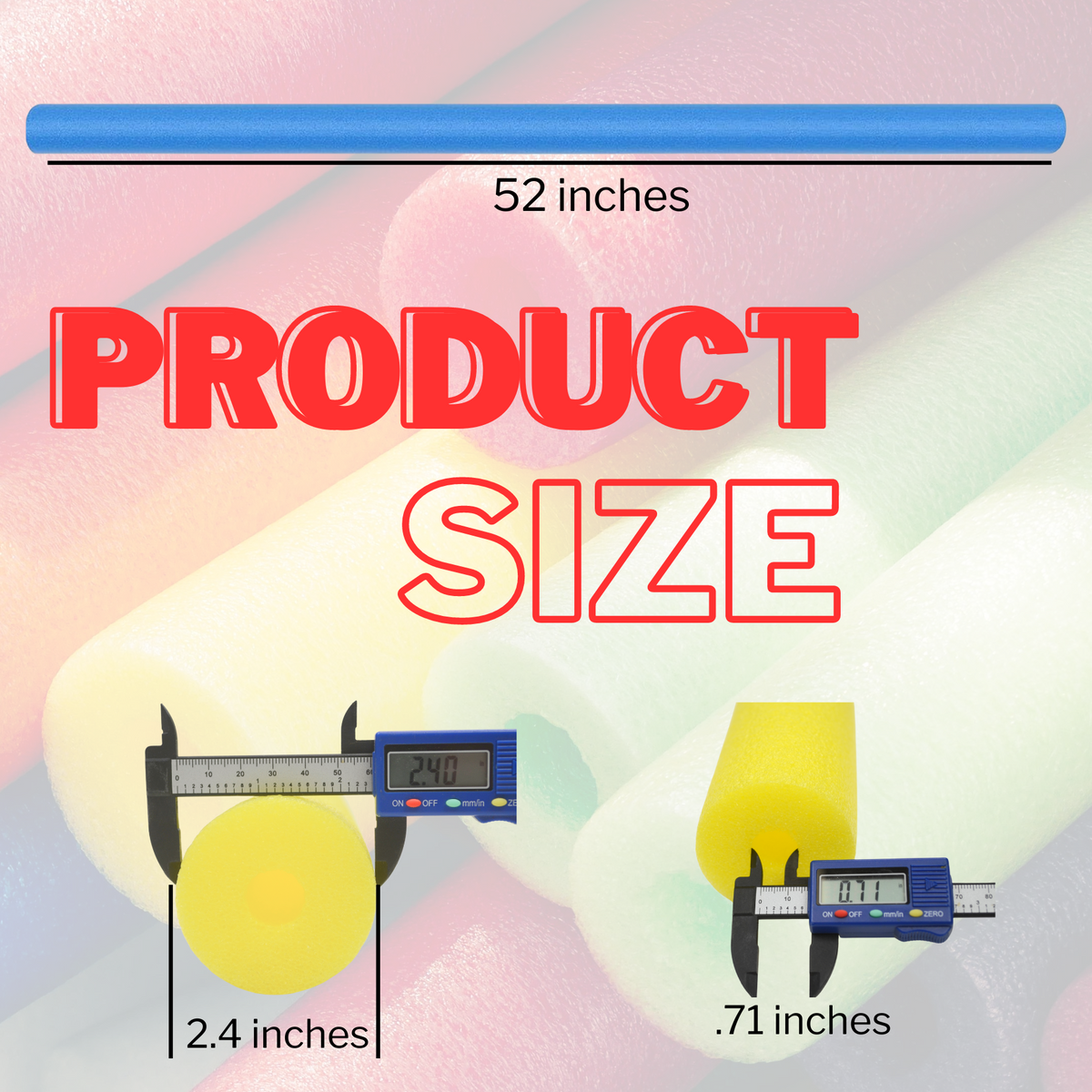 product size, noodle, 52 inches