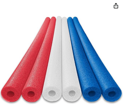 FixFind - Pool Noodles - 6 Pack of Large 52 Inch Hollow Foam Pool Swim Noodles | Patriot Foam Noodles