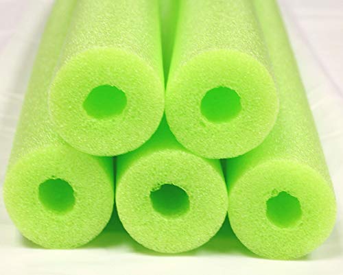 FixFind Bright Lime Green 52 Inch Pool Swim Noodle 5 Pack