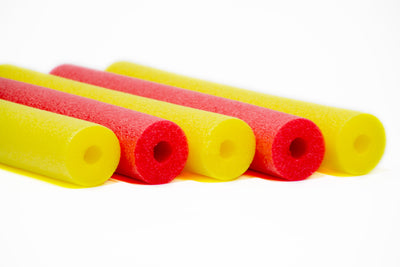 FixFind Red and Yellow 52 Inch Pool Swim Noodle 5 Pack