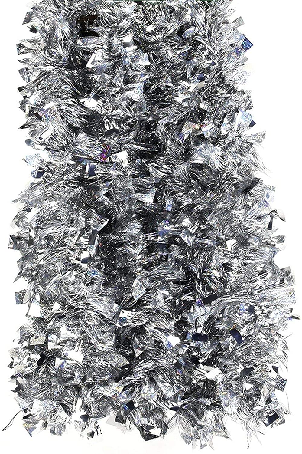 Tinsel Garland Holographic Silver Boa 12 Feet - FixFind